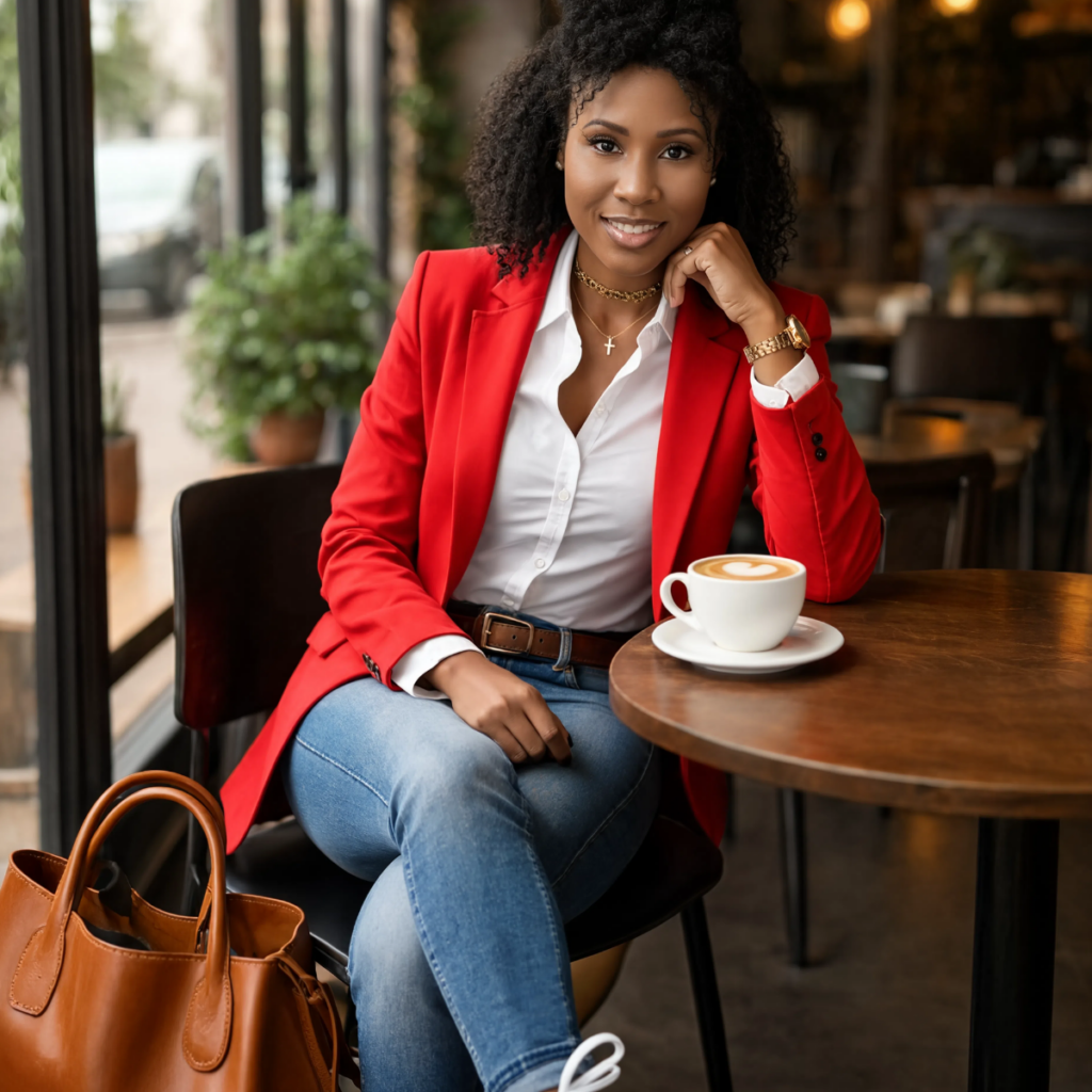 Erika at a coffee shop